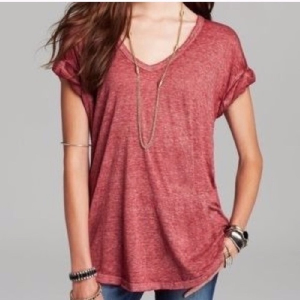 Free People Beach oversized burnout tee